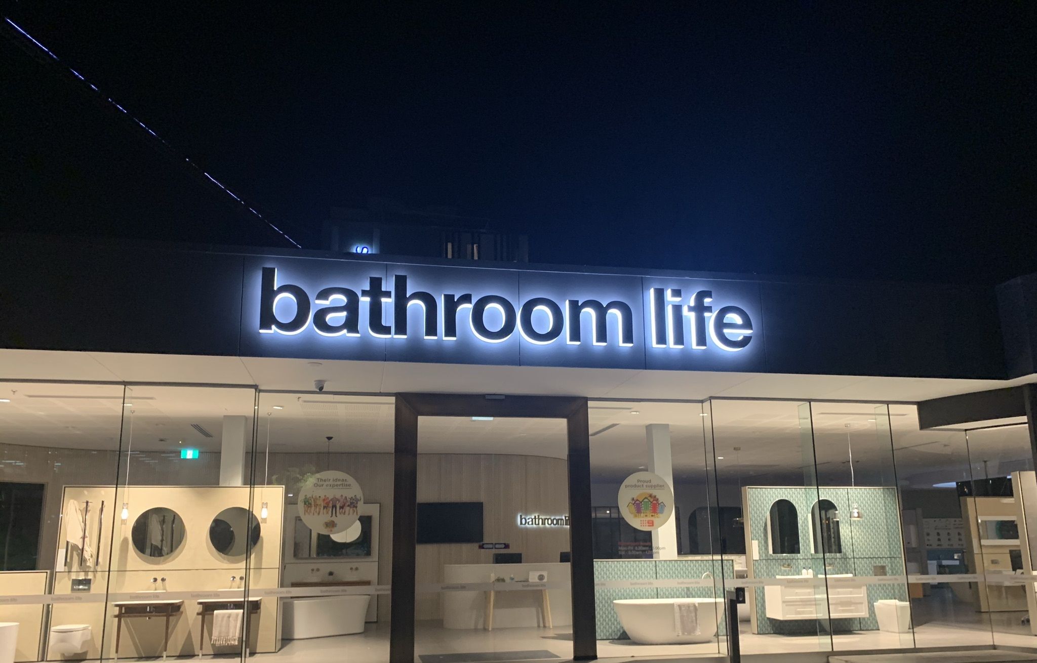 Reece Illuminated Bathroom Life Lettering