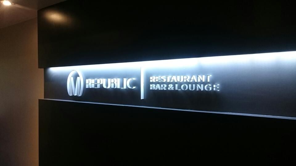 Republic restaurant bar and lounge illuminated signage