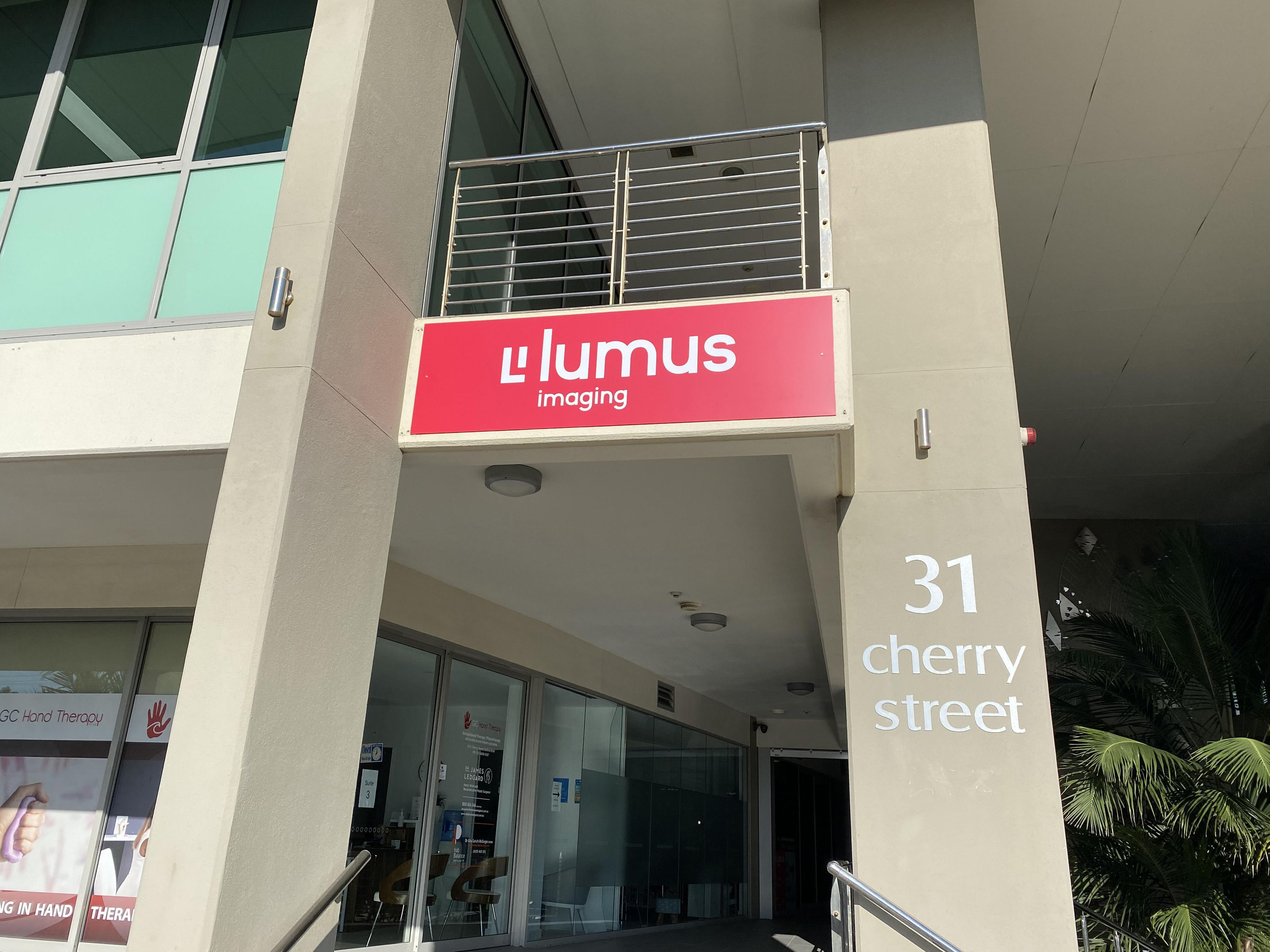 Lumus building entrance sign