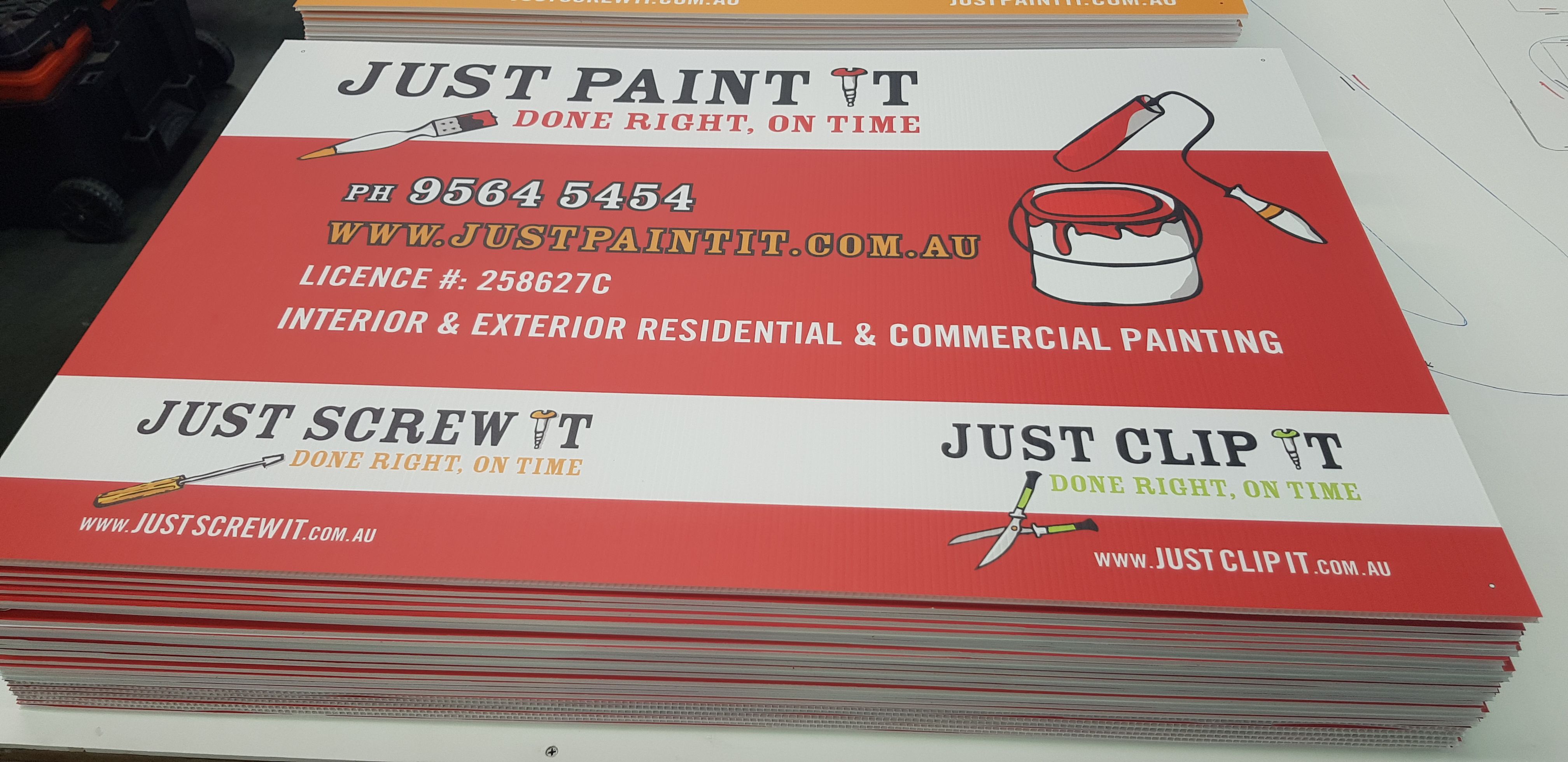 "Just Paint It" Coreflute Signs