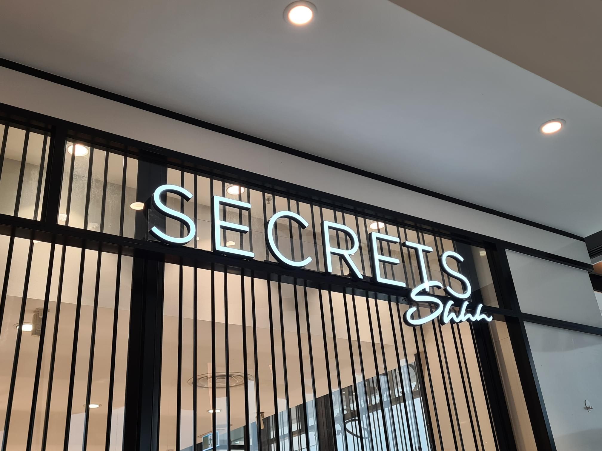 Secrets Shhh Illuminated 3D Printed Sign