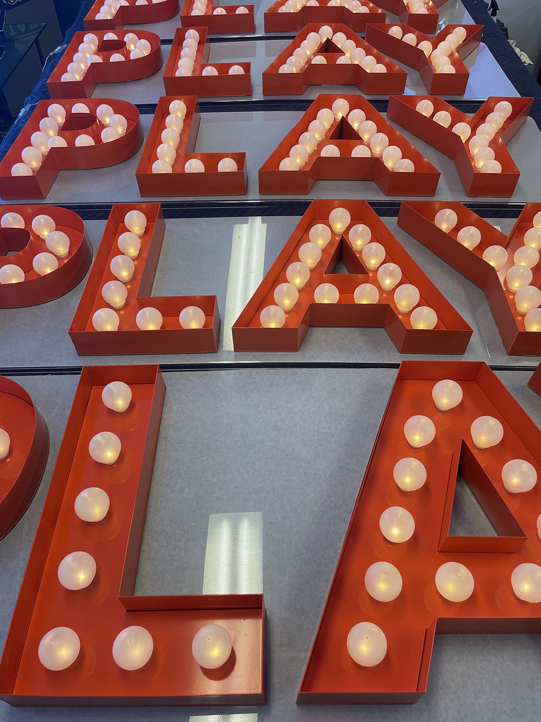 Bonds 3D Printed PLAY Letters