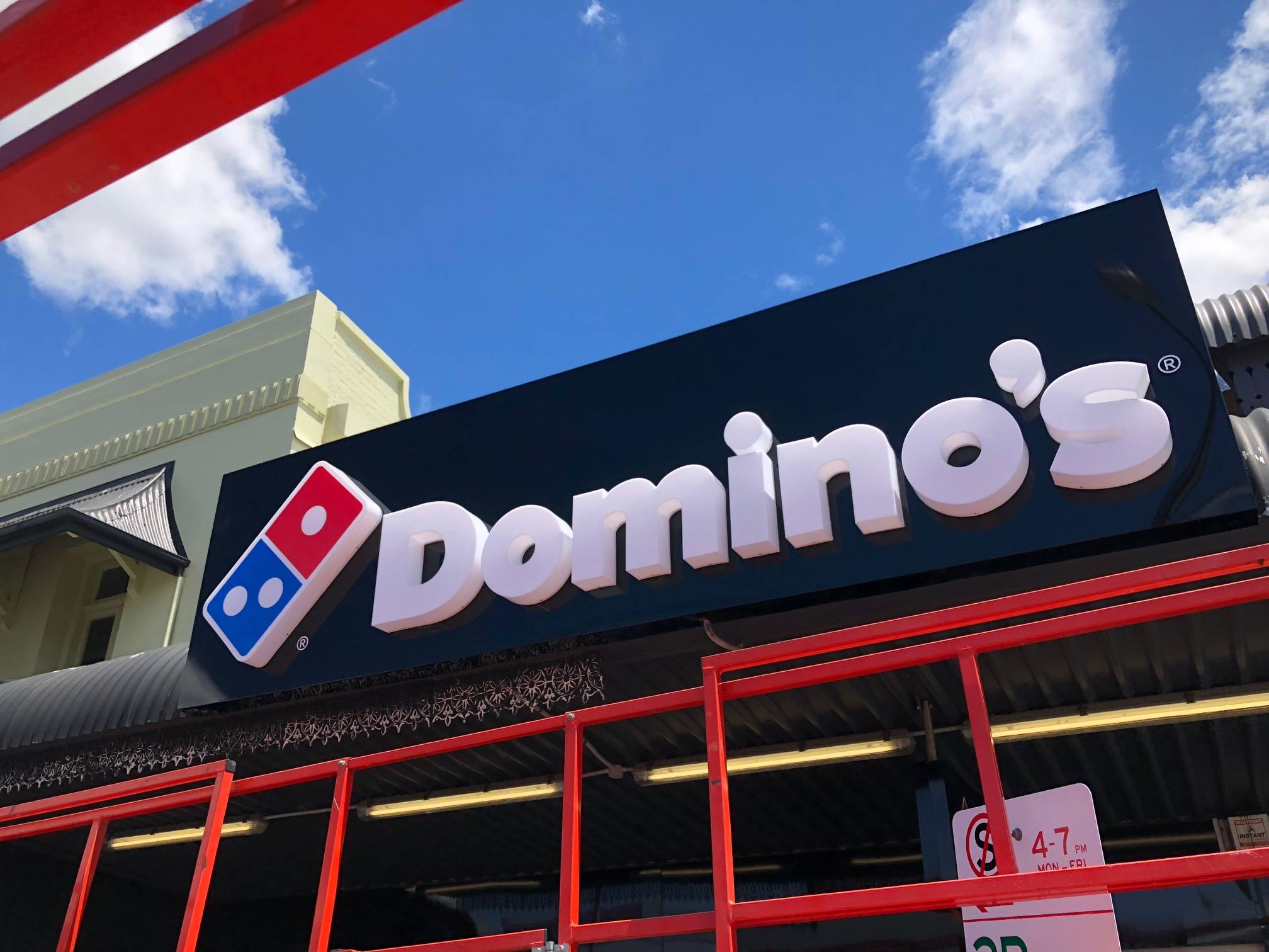 Domino's building signage and fabricated letters