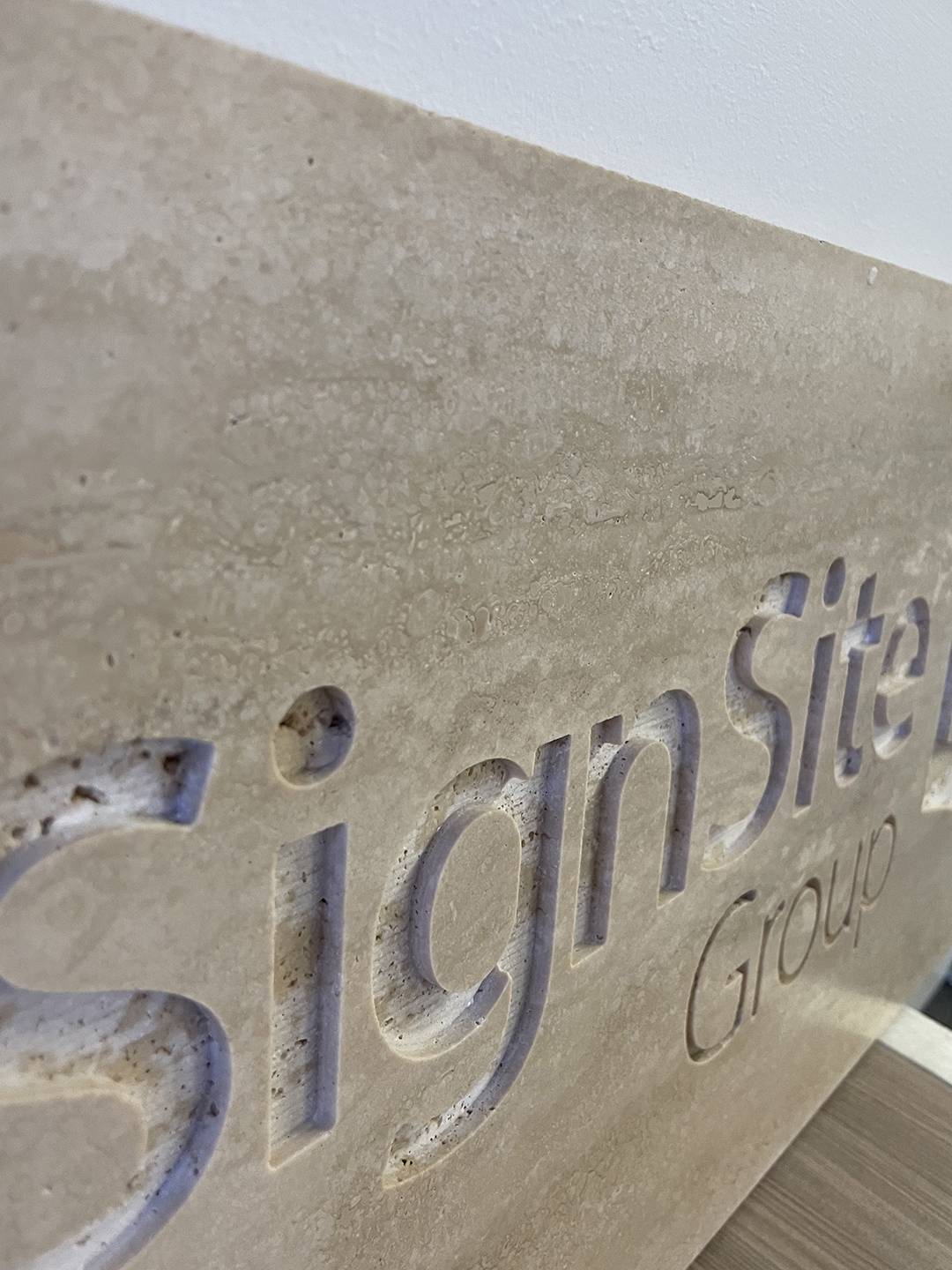 Engraved Stone Sign