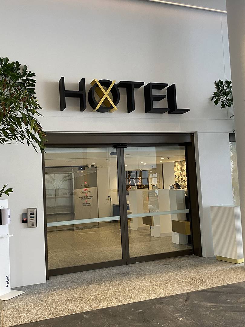 Hotel X Entrance Signage