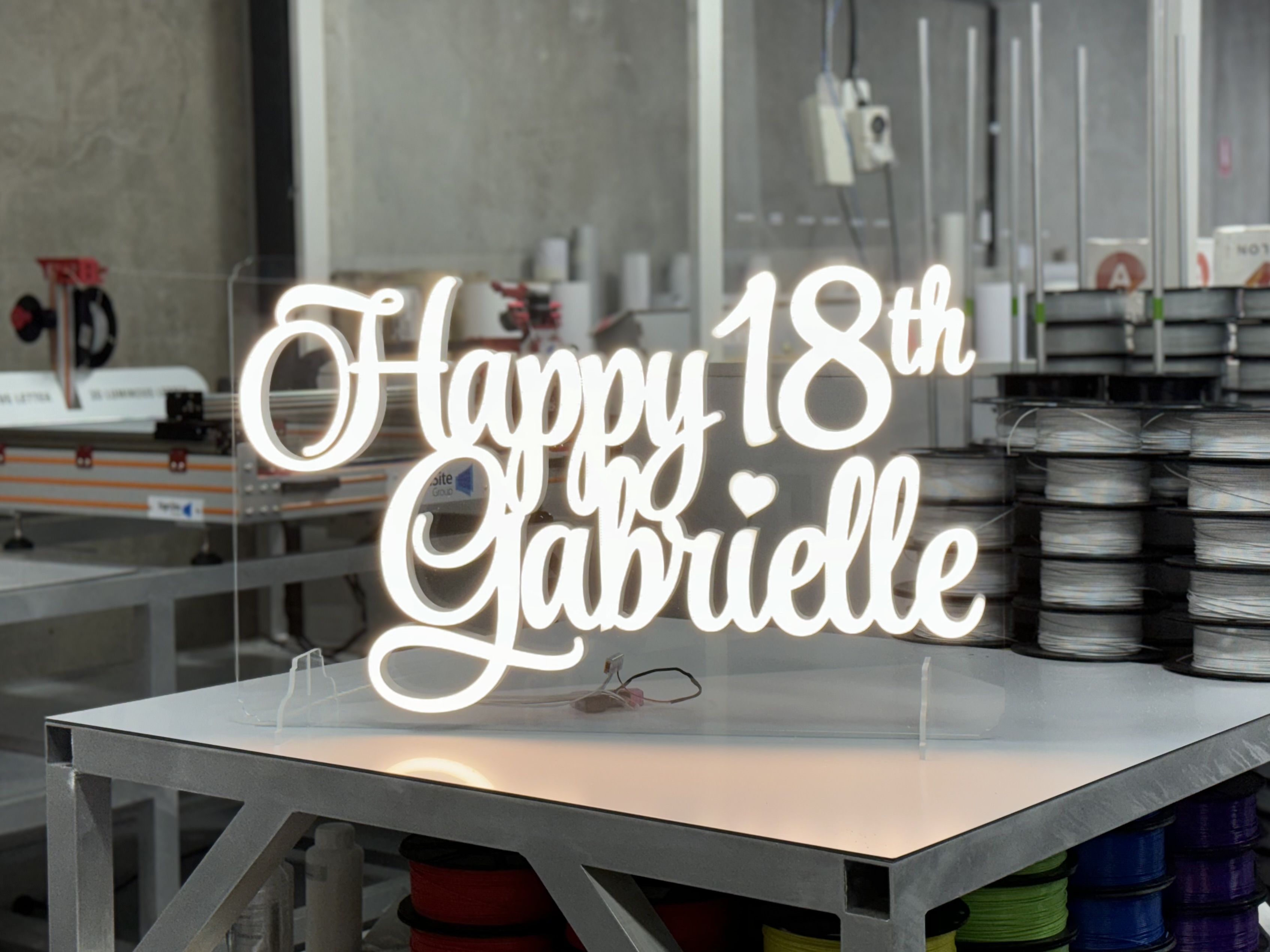 Portable 3D Printed Happy Birthday Sign